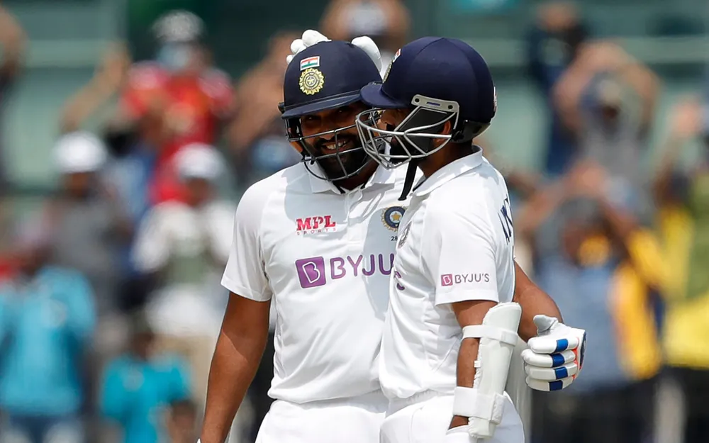 Rohit Sharma and Ajinkya Rahane during 2nd Test against England in Chennai