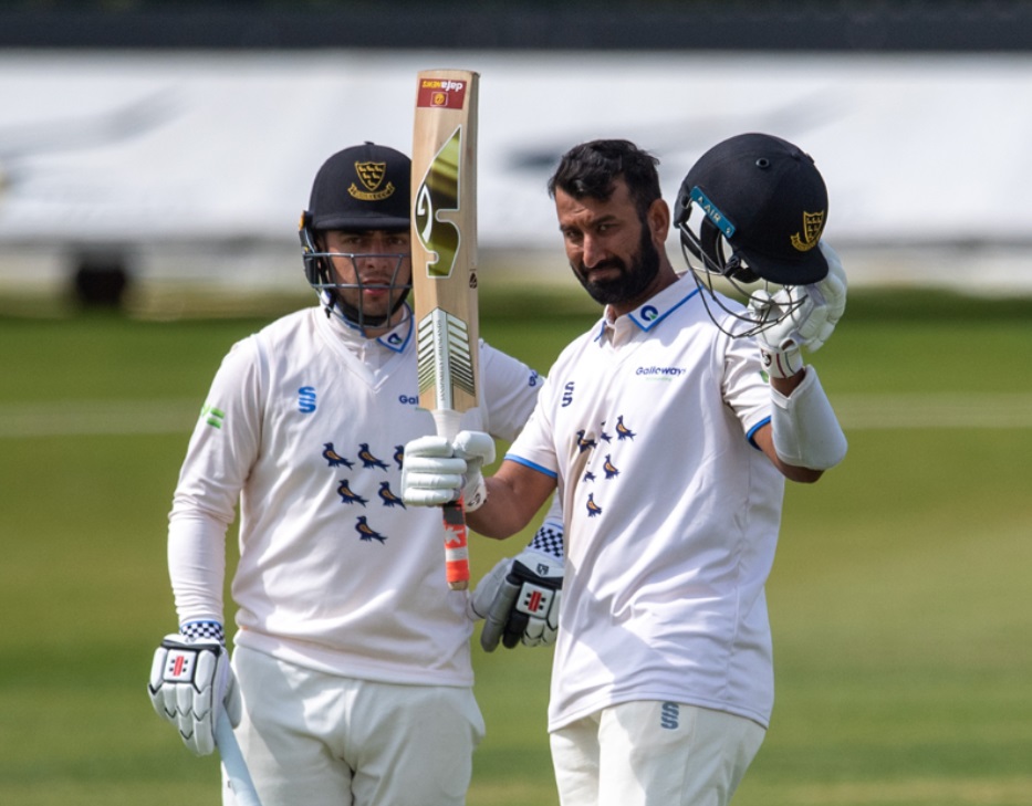 Cheteshwar Pujara notches up double hundred on Sussex debut against Derbyshire
