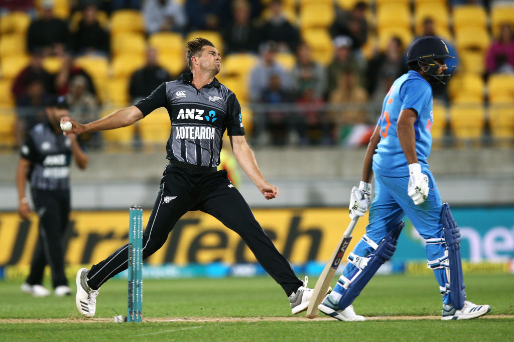 Tim Southee in action against India