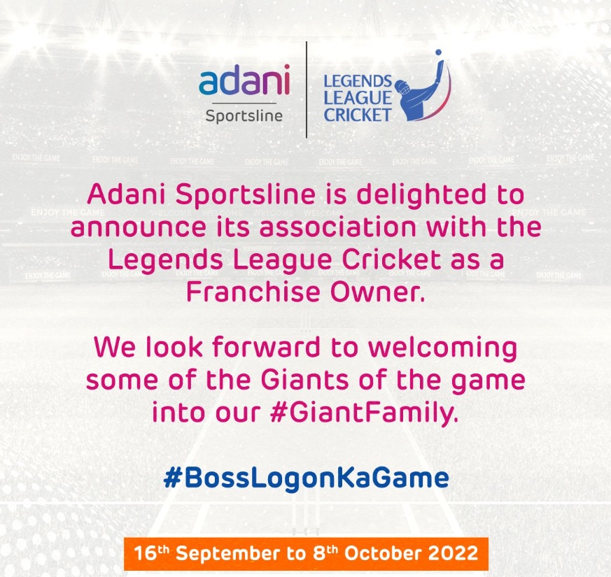 Adana Group acquires Gujarat Giants in Legends League Cricket.