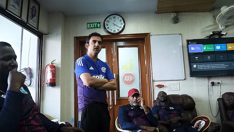Gambhir Makes a Special Appearance in the West Indies Dressing Room