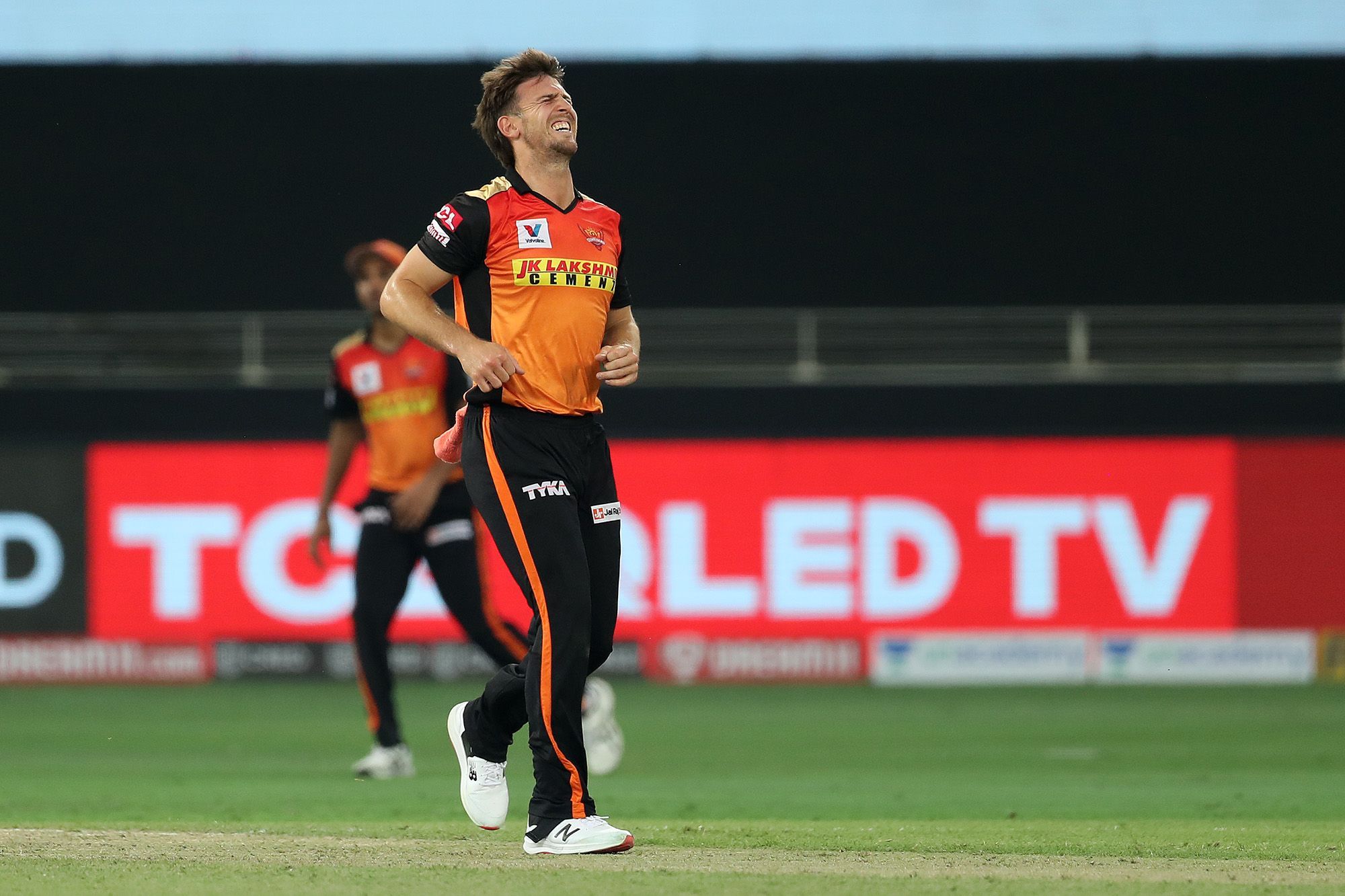 Mitchell Marsh twisted his angle after bowling just two deliveries in his first over
