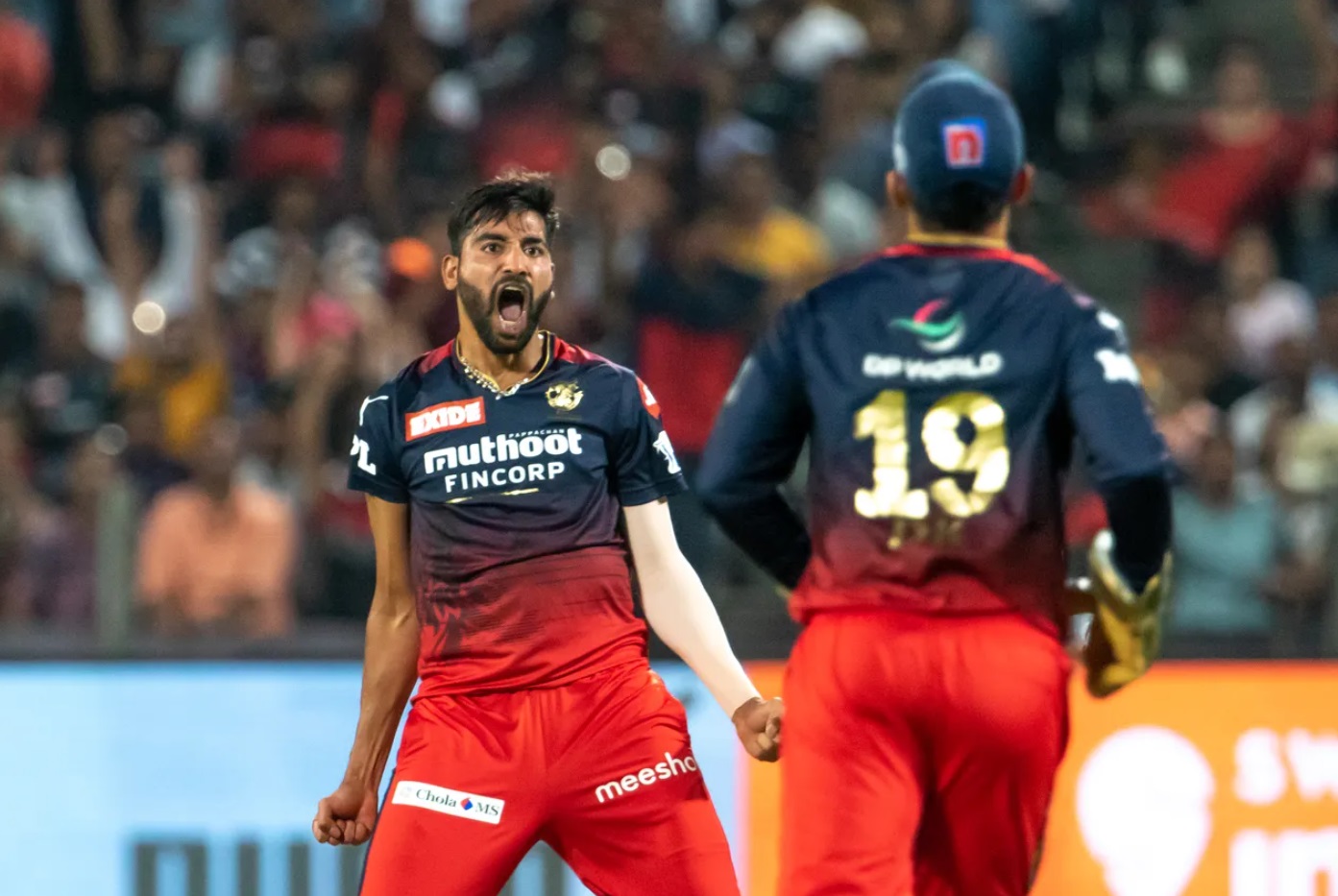 Mohammed Siraj leapt in joy after dismissing R Ashwin.
