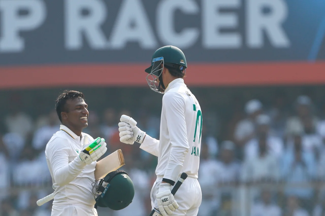Senuran Muthusamy and Marco Jansen shared a rapid 97-run eighth wicket stand to help South Africa post 489 in the first innings of the second Test against India in Guwahati
