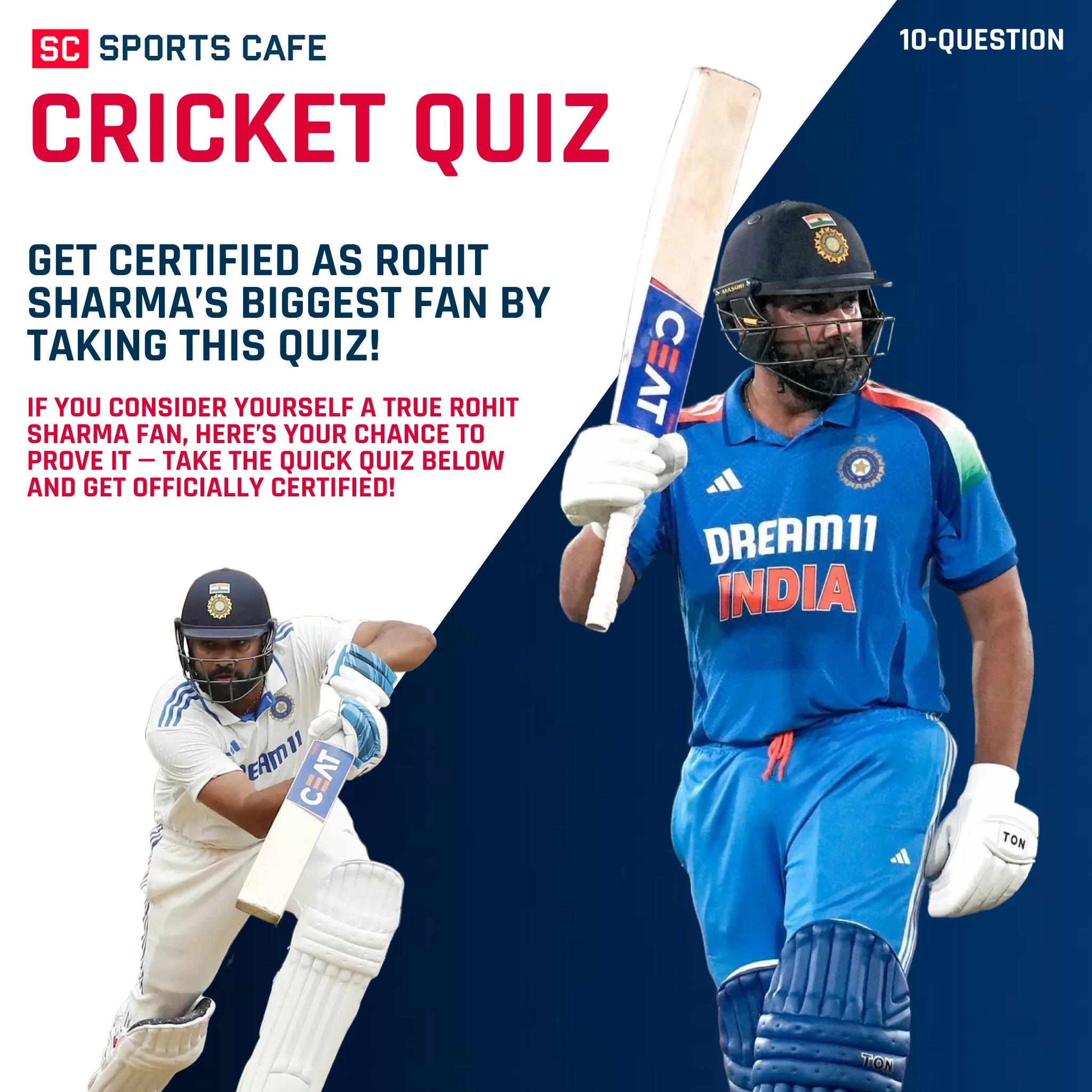 Get Certified as Rohit Sharma’s Biggest Fan
