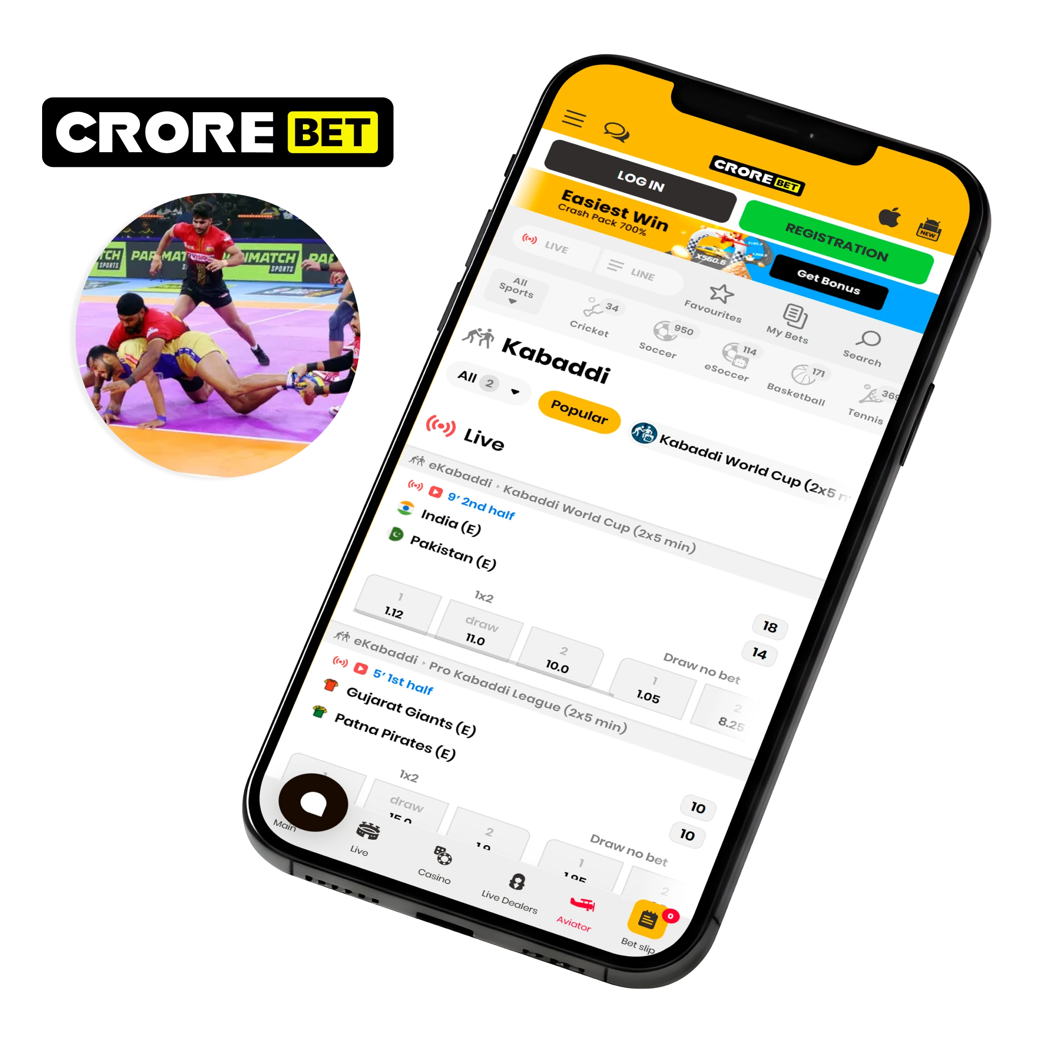 Crorebet mobile app offers a smooth and complete experience for Kabaddi fans.