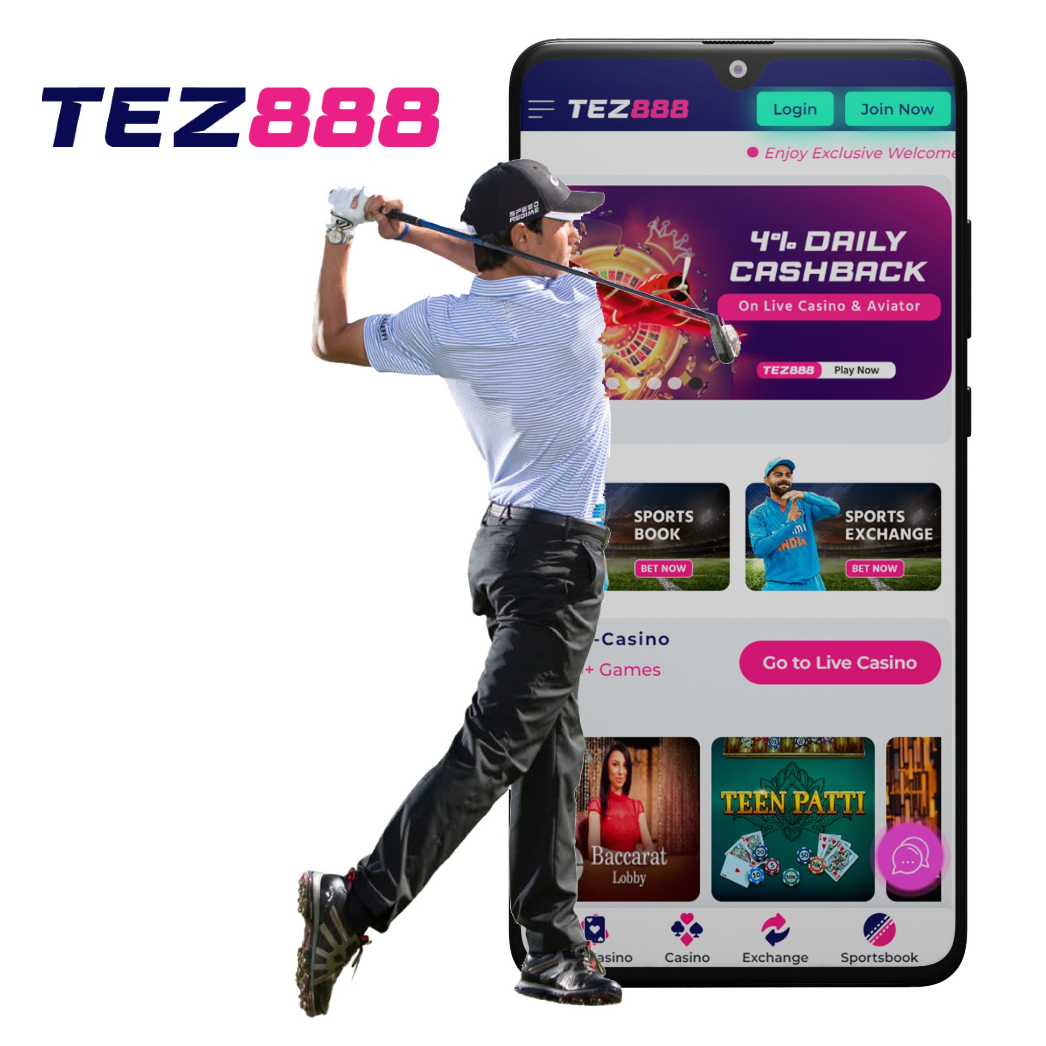 Golf Betting Mobile App in India — Tez888.