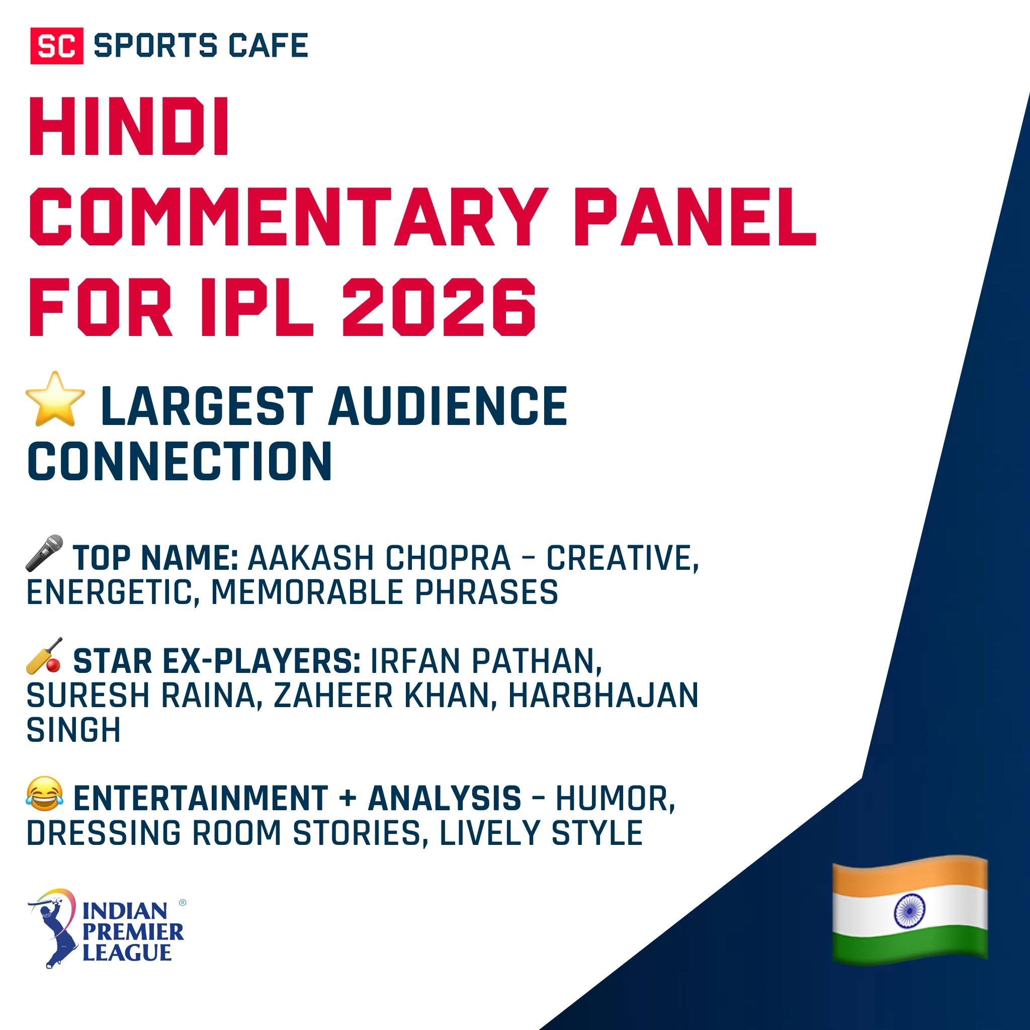 Hindi Commentary Panel for IPL 2026.