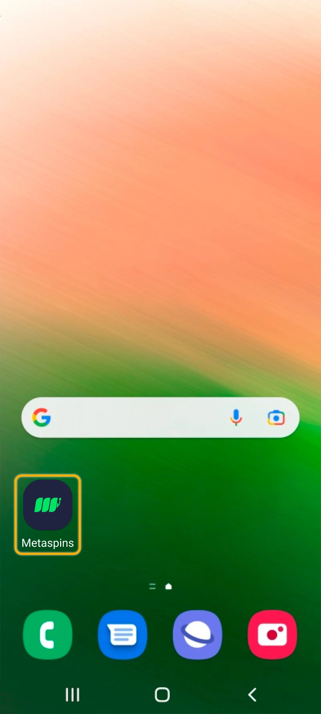 The Metaspins application icon will now appear on the home screen.