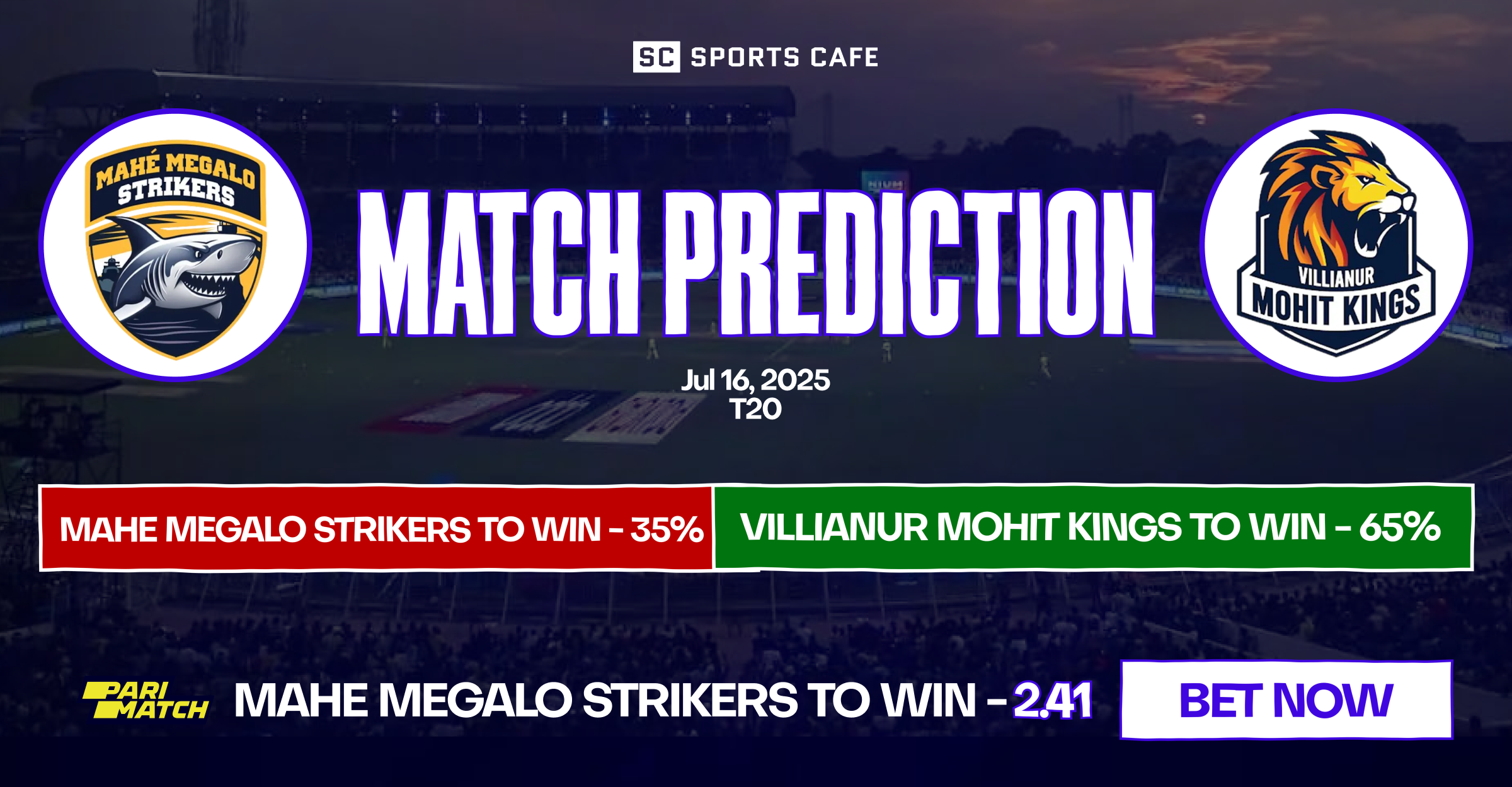 villianur mohit kings vs mahe megalo strikers match prediction.